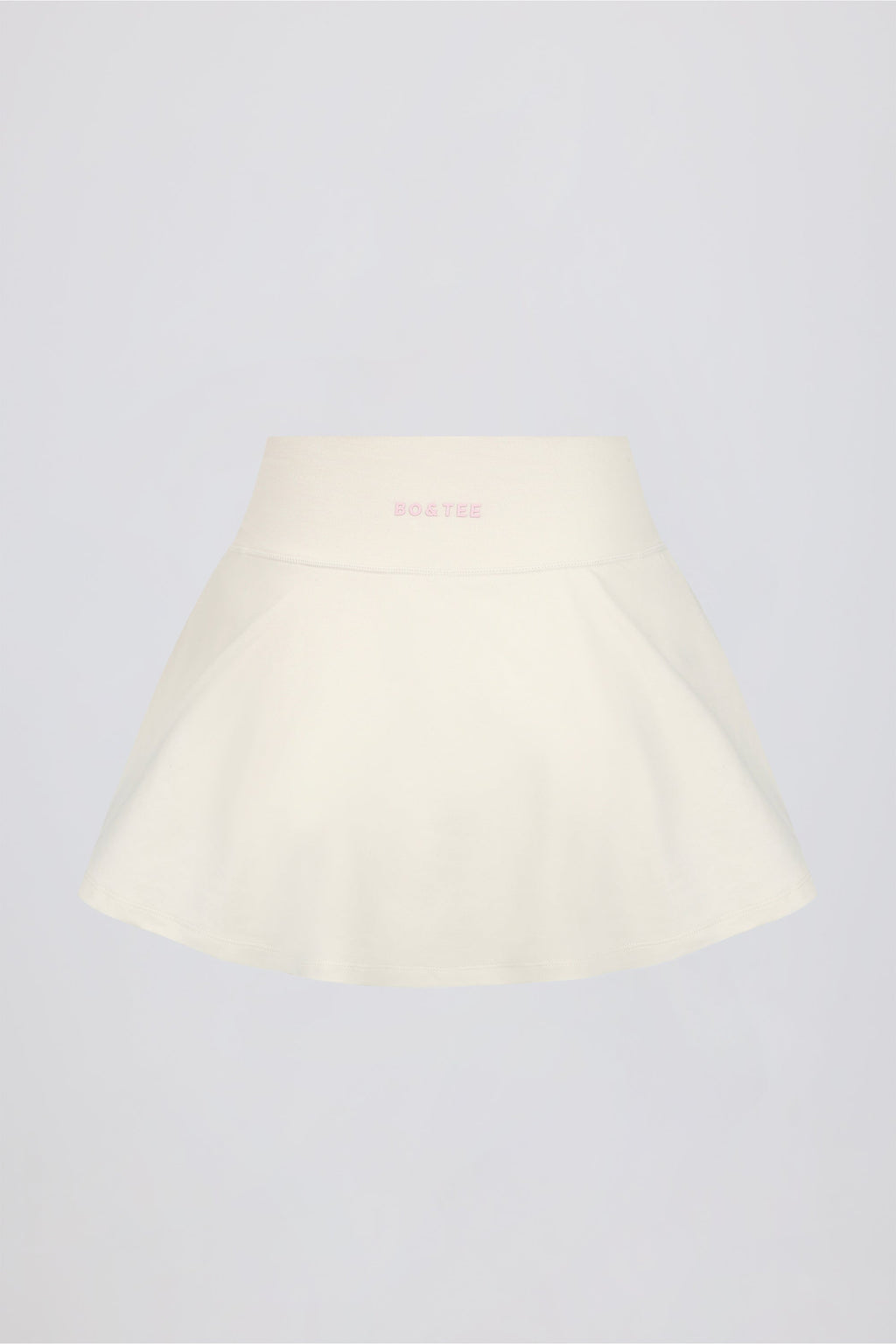 Brushed Jersey Crossover Mini Skort in Vanilla