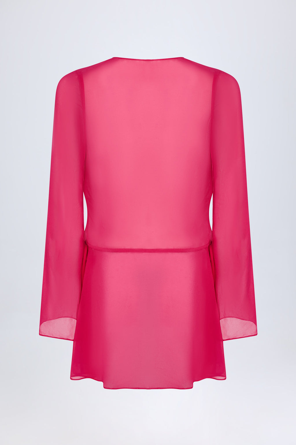 Cowl-Neck Mini Dress in Fuchsia Pink